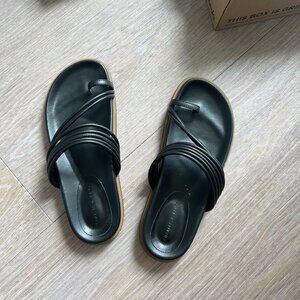 Charles & Keith black flat sandals
